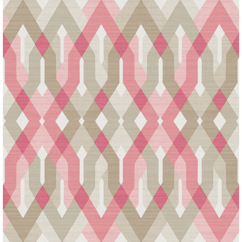 A-Street Prints Harbour Pink Geometric Wallpaper