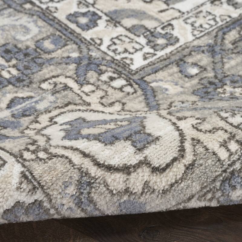 Power Loomed Distressed Traditional Area Rug