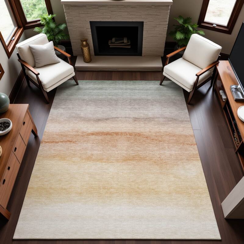 Premium Washable Super Soft Modern Ombre Mayfield Rug - Coral - 8' x 10'