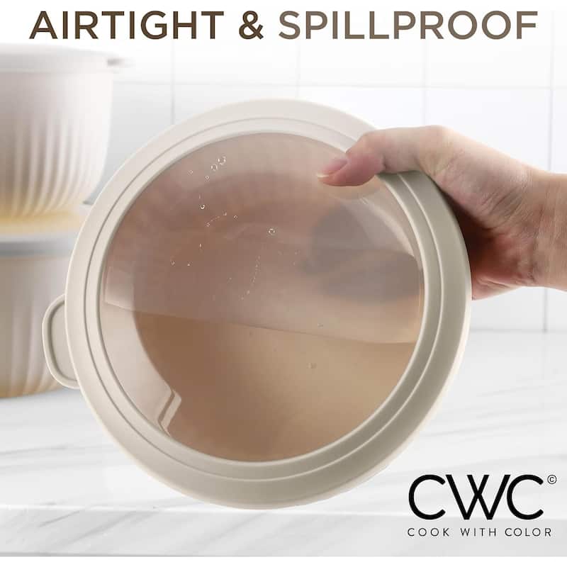 COOK WITH COLOR Prep Bowls with Lids- Wide and Deep Nesting Plastic Small Mixing Bowl Set with Lids, 12 Piece Set - Deep Bowls