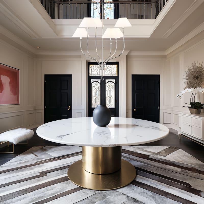 Griffin 6-Light Large Chandelier with Staggered Tail Design and Artisan Leather Accents