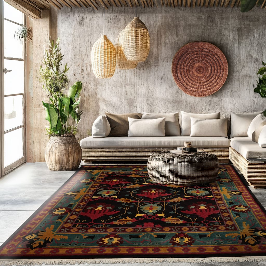 8'3''x10'10'' Hand Knotted Wool Charcoal Tibetan CraftsTufenkian Rug - 8' 3'' x 10' 10''