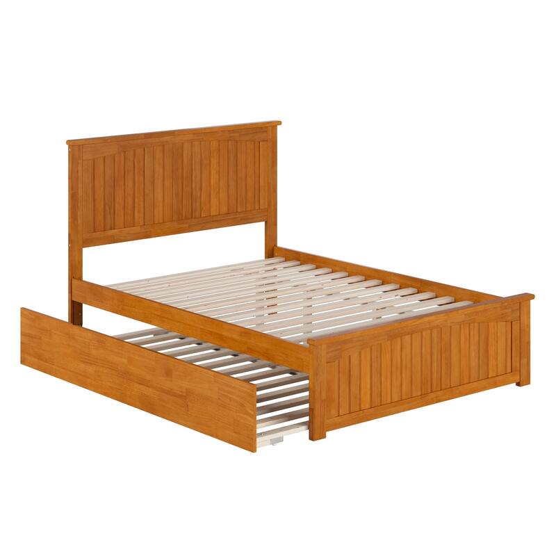 Nantucket Solid Wood Platform Bed with Matching Footboard & Twin Trundle