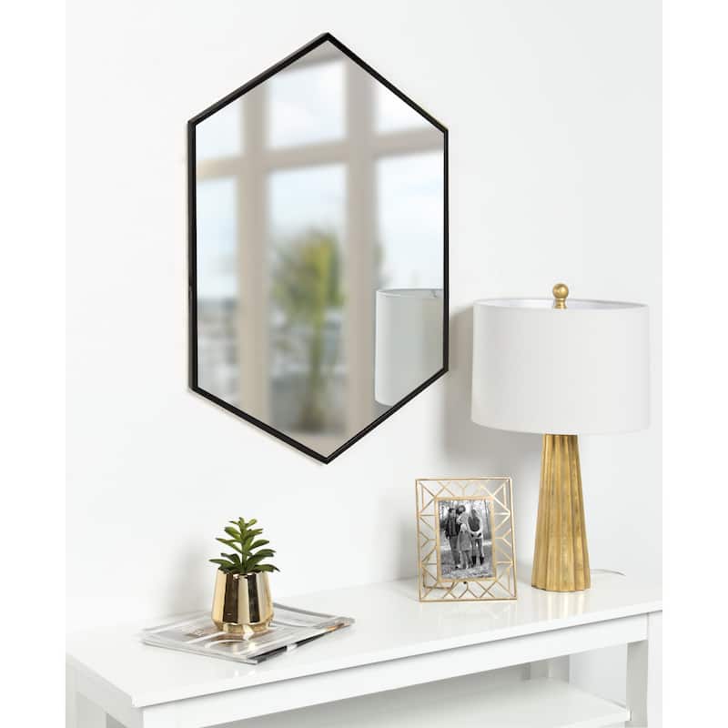 Kate and Laurel McNeer Glam Hexagon Framed Wall Mirror