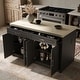 preview thumbnail 3 of 40, Kitchen Island with Storage Cabinet, White Kitchen Island Table with Drawers & Shelves Pantry