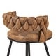 preview thumbnail 6 of 8, Javlergo Set of 2/4/6 Counter Height Bar Stools 26.77" Upholstered Woven Back Bar Chairs with Armrests and Footrest
