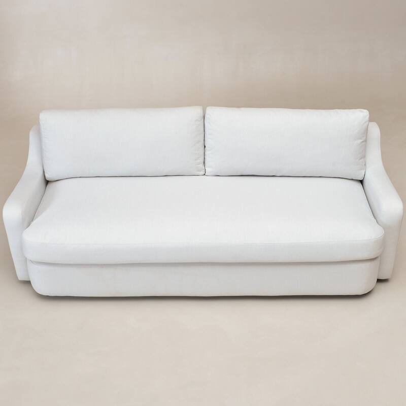 KINWELL 3-Seater Linen Upholstered Deep Seat Sofa with Flippable Cushions, 90"W