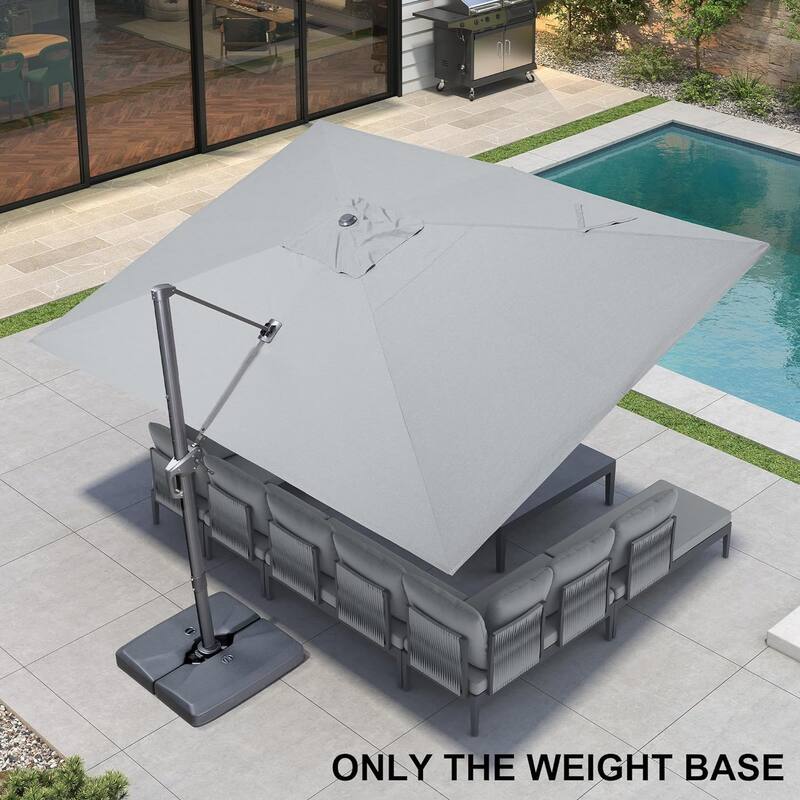 PURPLE LEAF Sturdy 220 lbs Patio Cantilever Umbrella Base Stand - 35.9" X 35"