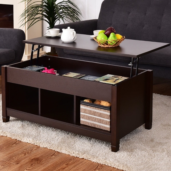 Costway Lift Top Coffee Table W Hidden Partment And Storage Shelves Modern Furniture Free