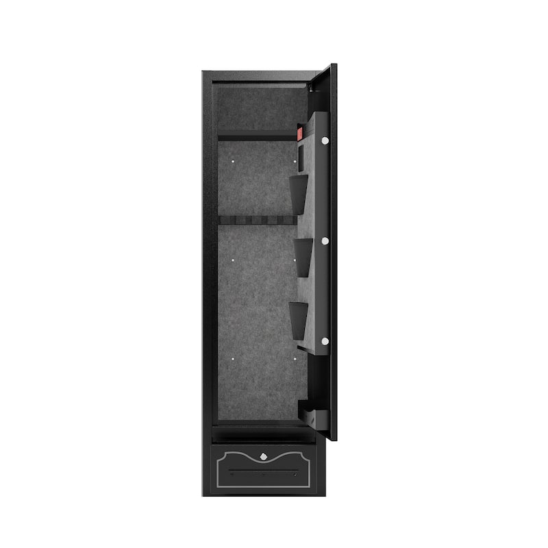 Roomfitters 8-Gun Capacity Rifle Safe with Digital Lock and Removable Shelf, Cold Rolled Steel, Black