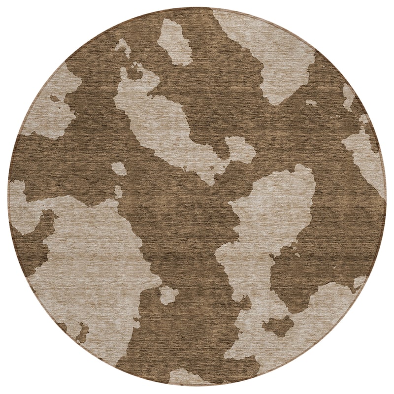 Machine Washable Indoor/ Outdoor Contemporary Abstract Chantille Rug