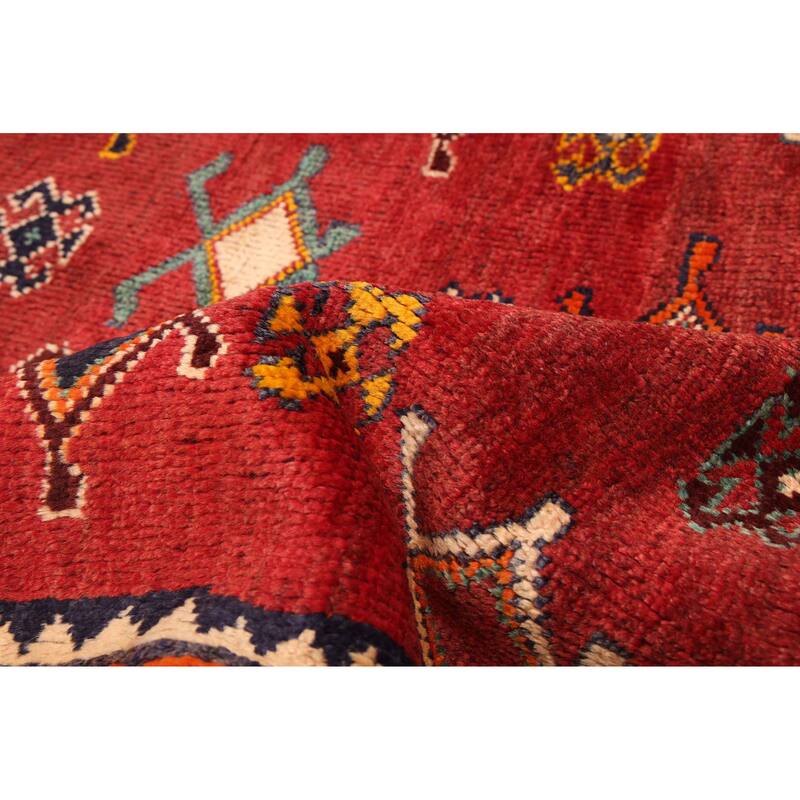 ECARPETGALLERY Hand-knotted Melis Dark Red Wool Rug - 4'0 x 7'2