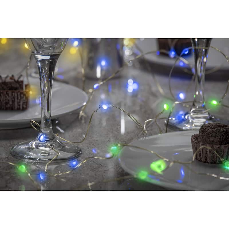 19.6 ft RBG Battery Operated Smart LED Light String - N/A