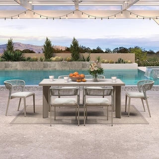 PURPLE LEAF Outdoor Dining Set Patio Furniture Set Aluminum Rattan Wicker Patio Table and Chairs Set