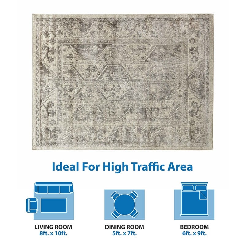 Tiled Border Area Rug - 8'x10'