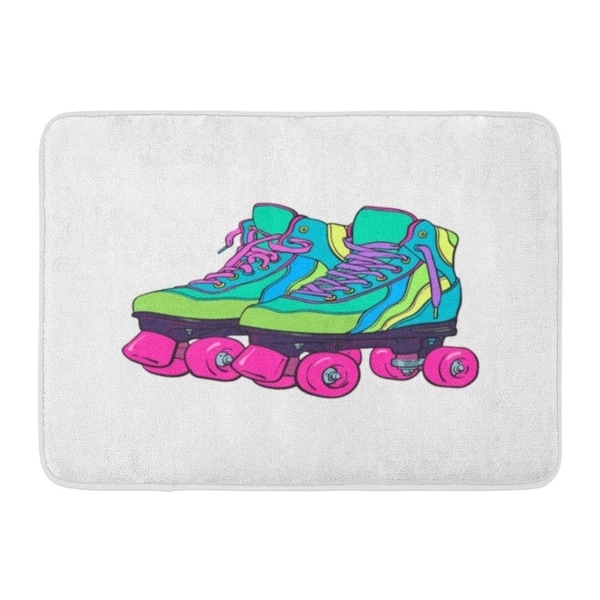 Shop Blue Rollerskate Pair Of Vintage Retro Quad Roller Skates Sketch Realistic Colorful Pink Laces 80s Doormat Floor Rug Multi On Sale Overstock 31774912