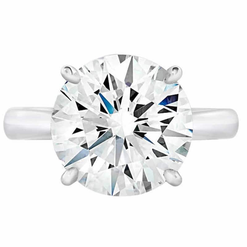 6 Ct Moissanite Solitaire Engagement Ring 10k White Gold (12mm stone)