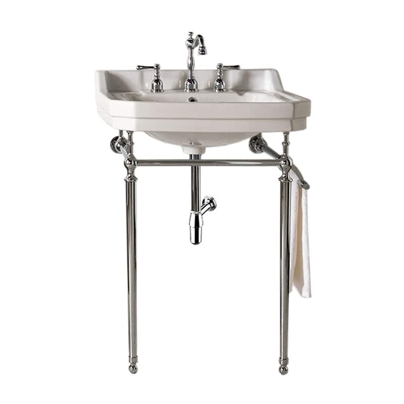 Wellington 24" Single Console Sink with Metal Finish Stand