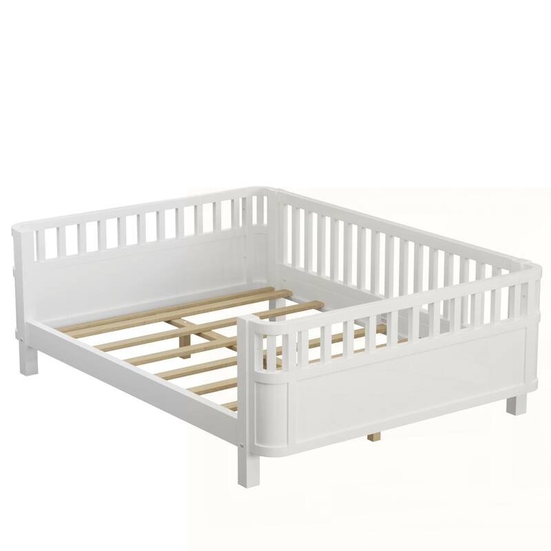 Wood Low Profile Bed with Rails