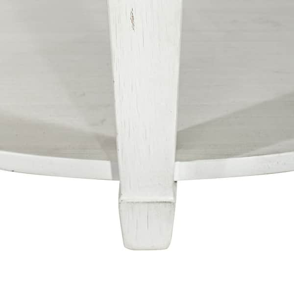 Allyson Park Wirebrushed White Charcoal Round Cocktail Table - Bed Bath ...