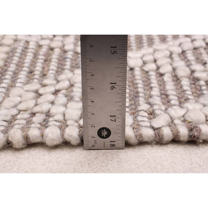 ECARPETGALLERY Braid weave Sienna Taupe Wool Rug - 6'0 x 9'4