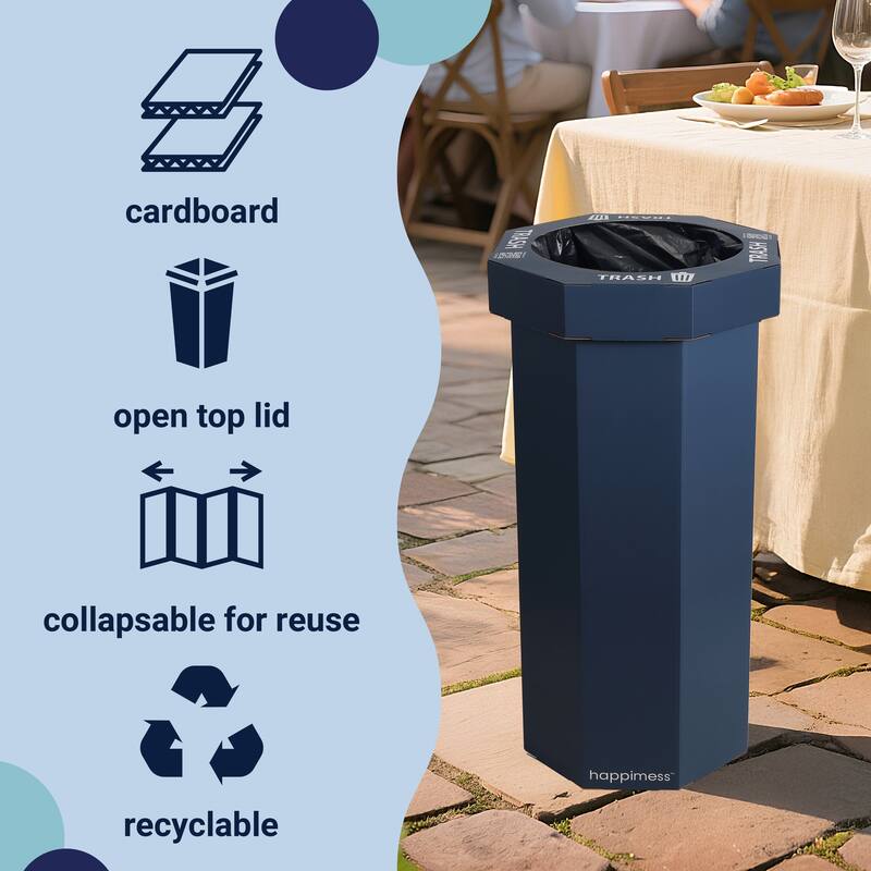 25-Gallon Disposable Cardboard Event Trash Can and Recycling Bin (Set of 2)