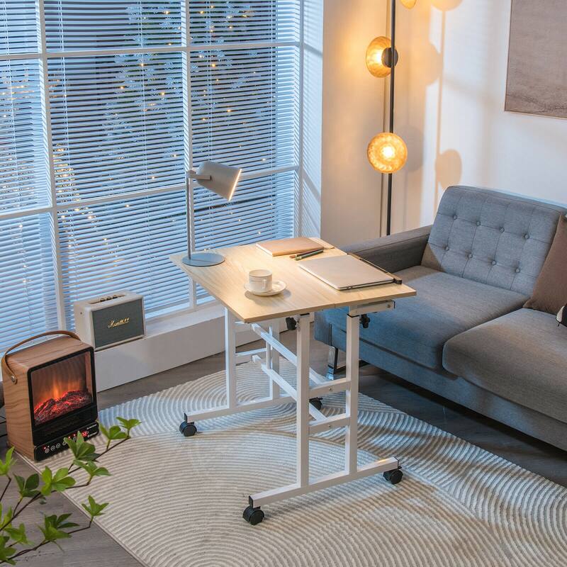 Costway Mobile Stand up Desk Adjustable Computer Desk Tilting - See Details