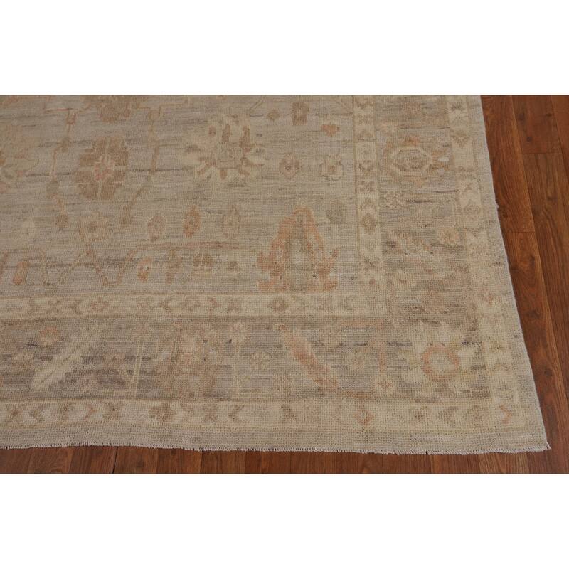 Transitional Oushak Vegetable Dye Turkish Rug Hand-Knotted Wool Carpet - 5'11"x 9'0"