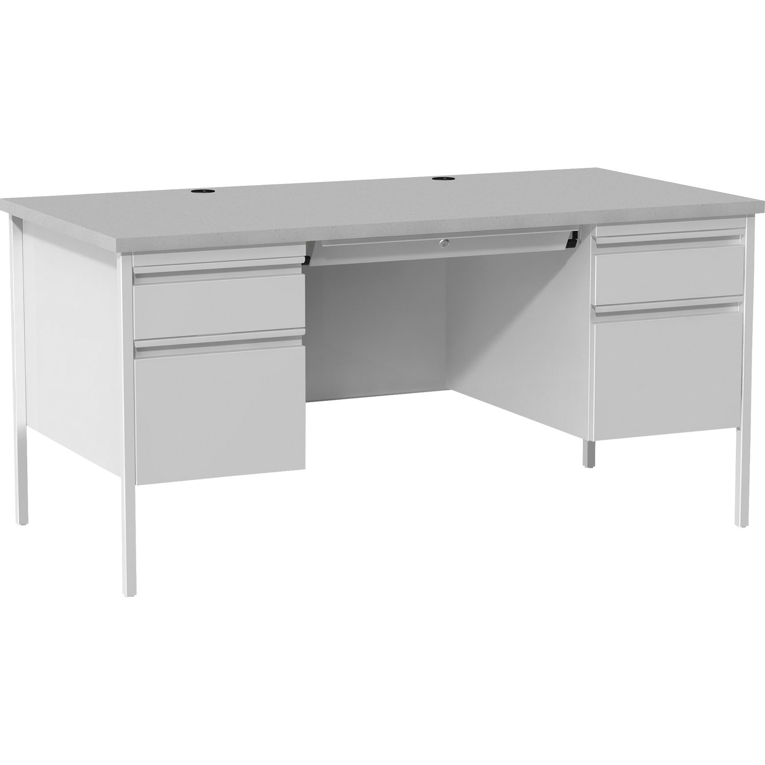 Double pedestal clearance metal desk