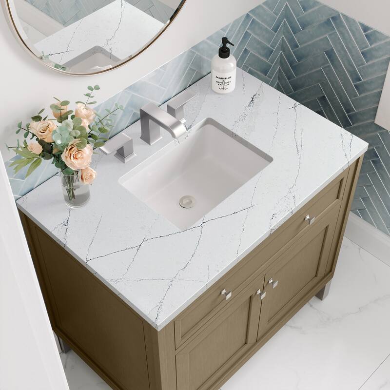 Chicago 36" Single Vanity, Walnut Whisper - Ethereal Noctis