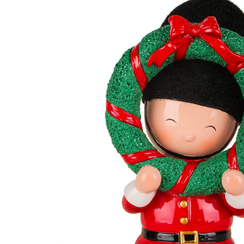 National Tree Company 10 in. Christmas Soldier Holding Wreath - 10 in