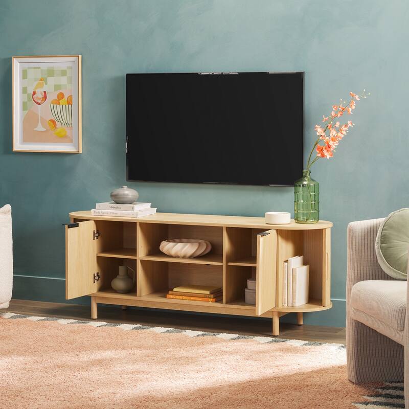 Middlebrook Modern Reeded 60-inch TV Stand with Rounded Edges