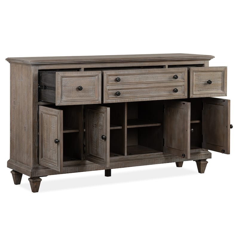 Magnussen Home Lancaster Dovetail Grey Buffet - 64''W x 18''D x 38''H
