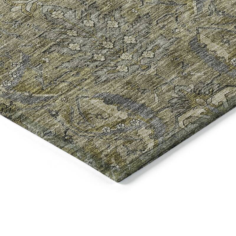 HomeRoots Damask Transitional Rectangle Outdoor Rug