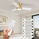 preview thumbnail 2 of 28, 32" Smart Gold & White Flush Mount Dimmable Ceiling Fan - 32''