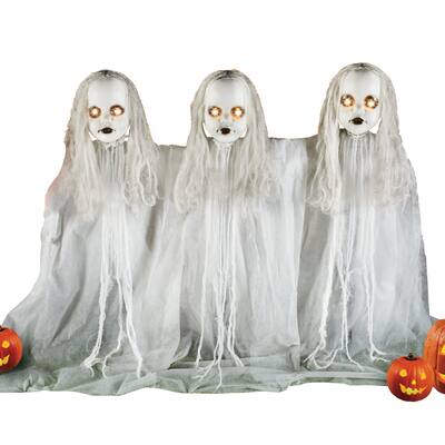 Halloween Ghostly Children with LED Lighted Eyes Stake Set - 17.250 x 11.250 x 7.500