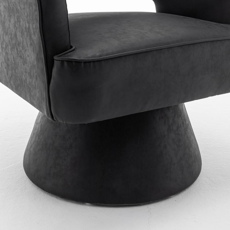 SEYNAR Modern PU Leather 360 Degree Swivel Accent Barrel Chair