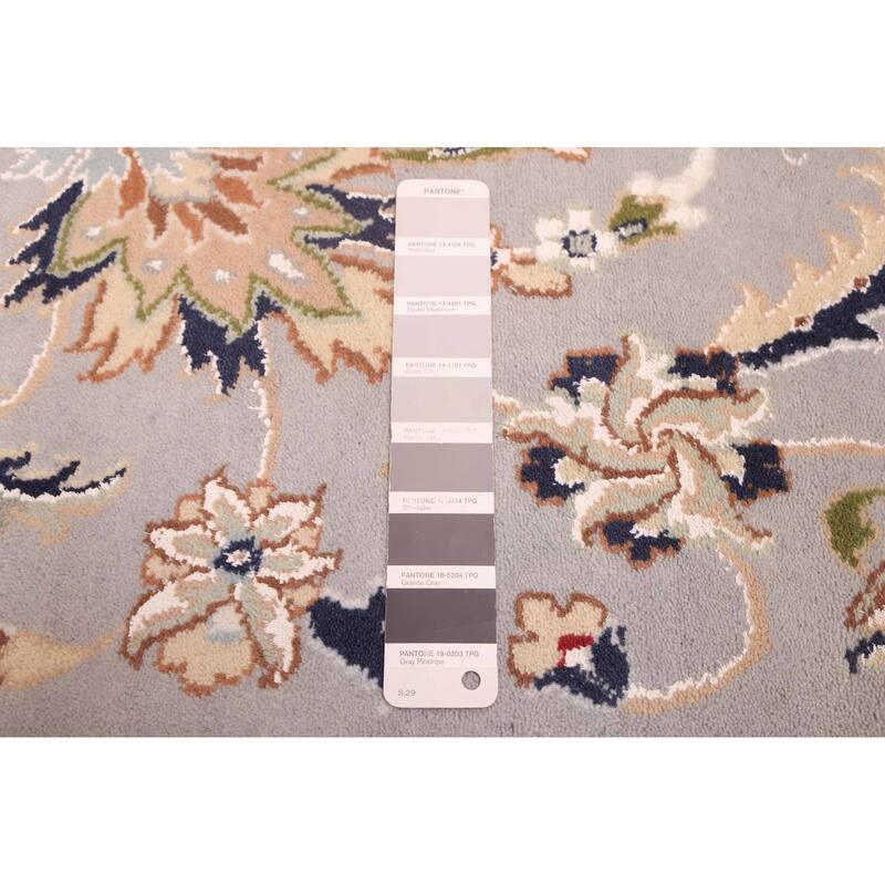 ECARPETGALLERY Hand-knotted Nain Grey Silk, Wool Rug - 9'0 x 12'2