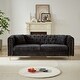 preview thumbnail 2 of 18, 82" Chenille Pull Buckle Sofa with Copper Nail Decoration Armrest