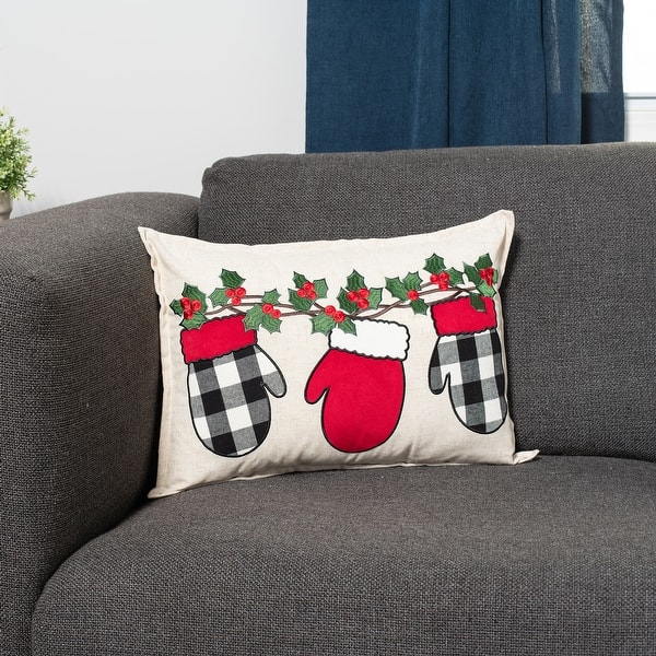 Sure Fit Home Decor Buffalo Garland Mitten Decorative Throw Pillow Overstock 32308139