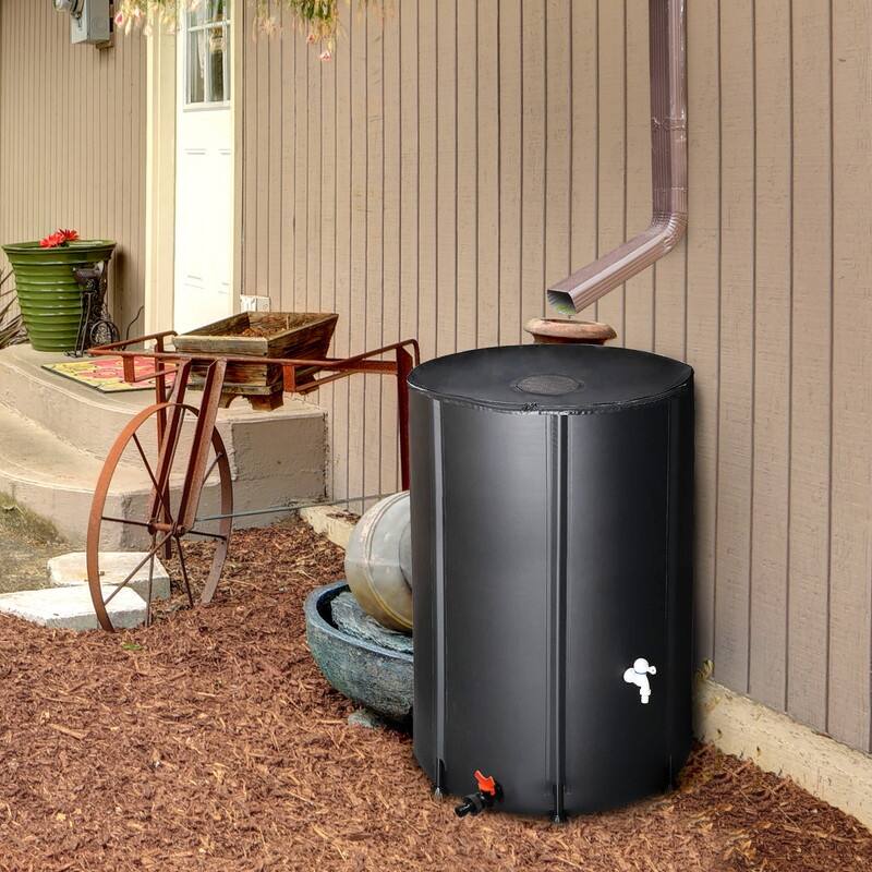 Black PVC Rain Barrel