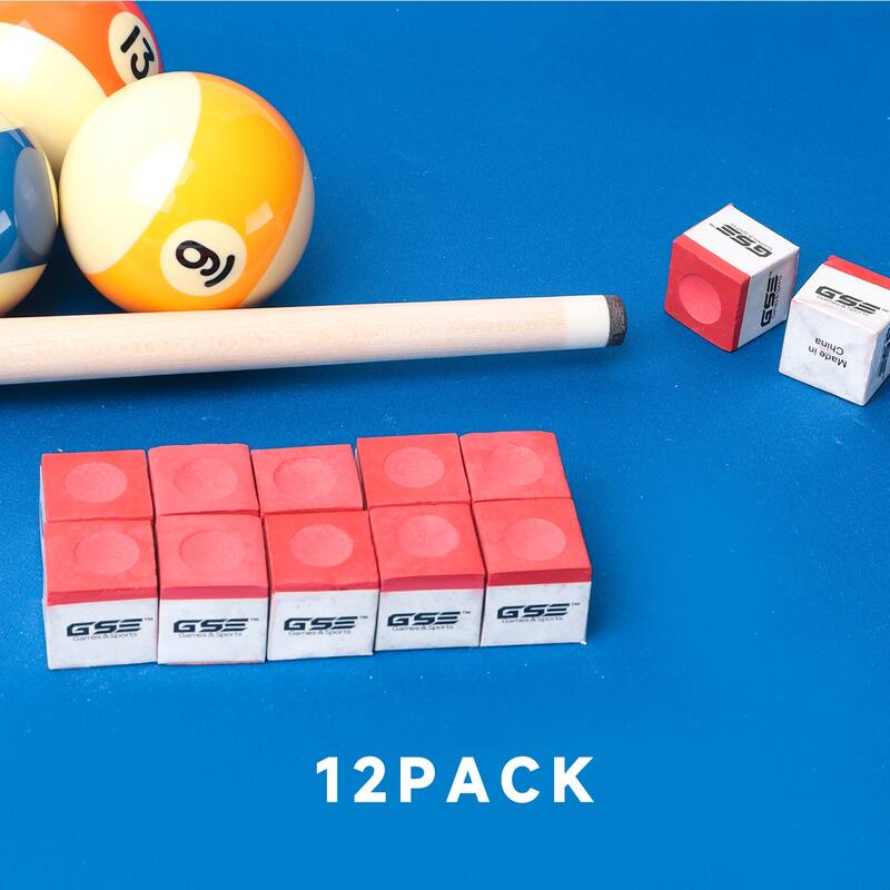 GSE™ 12-Pack Billiard/Pool Cue Chalks, Billiard Pool Table Accessories