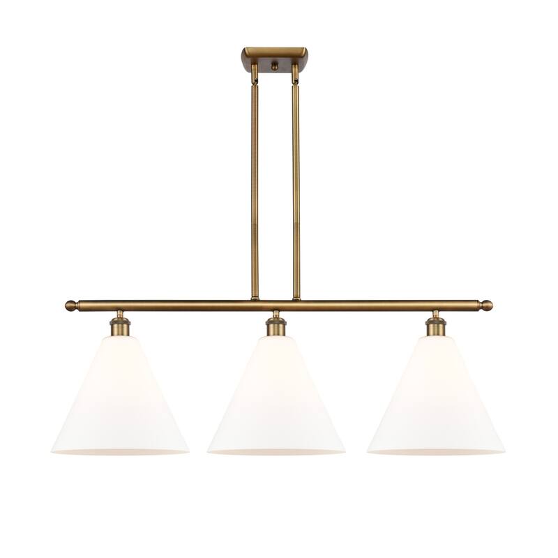 Innovations Lighting 516-3I-14-39 Berkshire Linear Berkshire 3 Light - Brushed Brass / Matte White