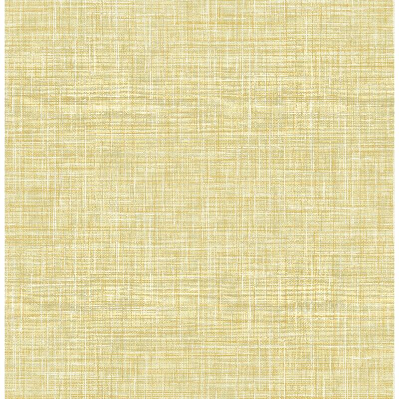 A-Street Prints Emerson Yellow Faux Linen Wallpaper