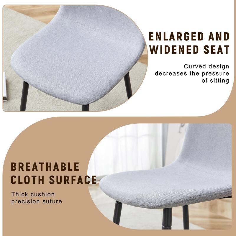 7-Piece Modern Dining Table Set, 71x35.4 Inch Wood Grain Table & 6 High-Resilience Fabric Chairs