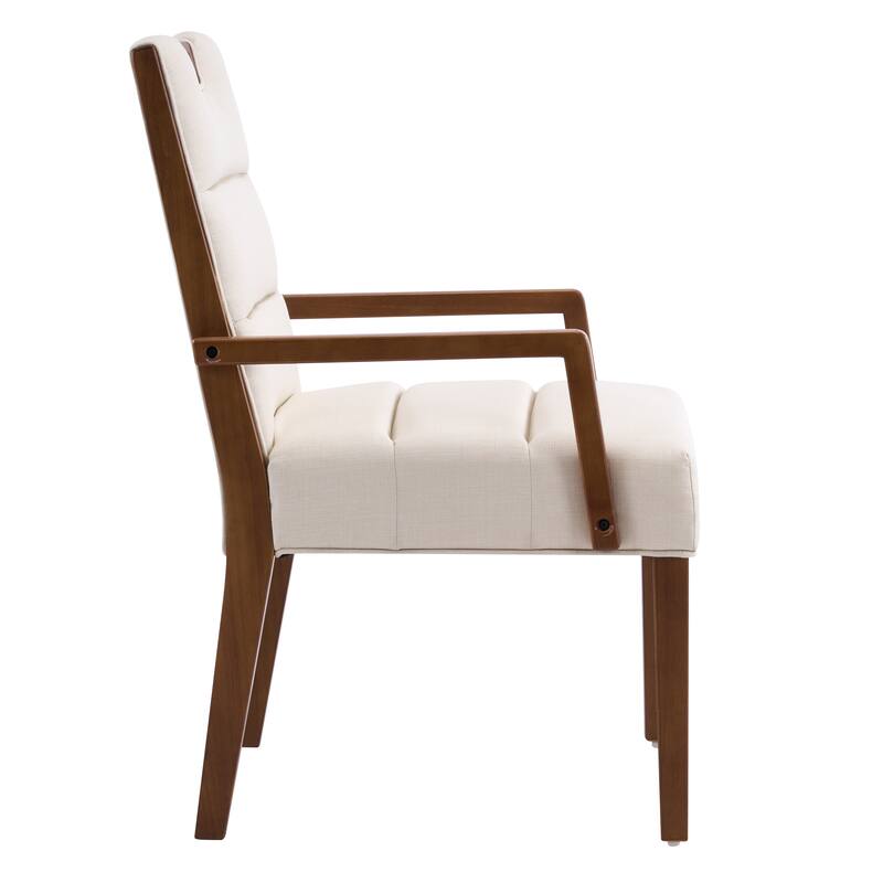 Christopher Knight Home - Modern Upholstered Rubber Wood Dining Chairs with Armrests