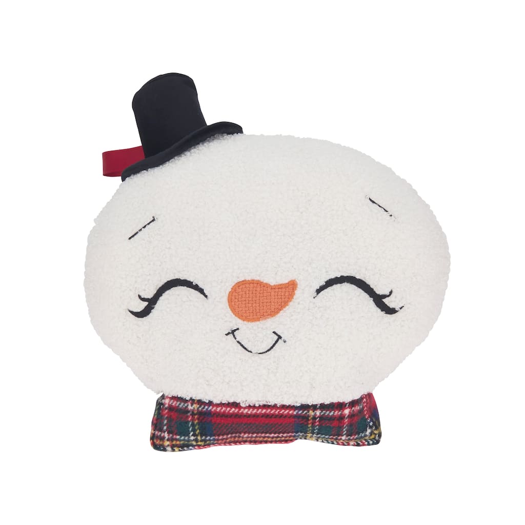 Frosty Comfort Snowman Poly Filled Throw Pillow
