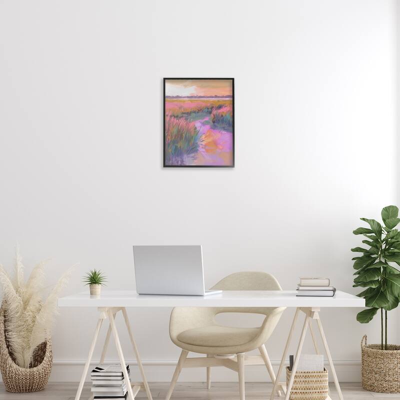 Stupell Autumnal Marsh Landscape Framed Giclee Art Design By Arlington Prints