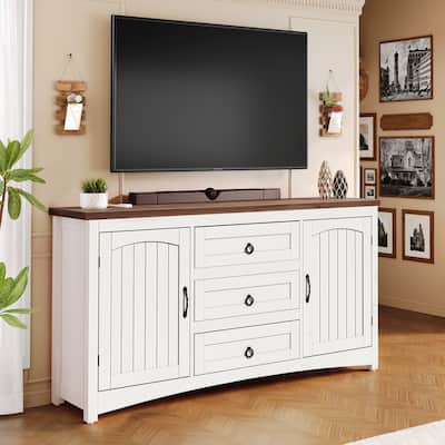 Moasis Modern TV Stand with 3 Drawers for TVs up to 65" Console Table for Living Room