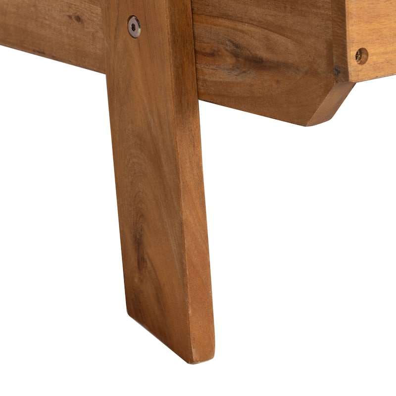 SAFAVIEH Outdoor Living Mopani Adirondack Natural Acacia Wood Chair - 33.5" W x 37.4" D x 32.7" H
